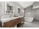 Modern main bathroom with double sink vanity and soaking tub at 618 Via Milano, Apopka, FL 32712
