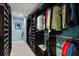 Walk-in closet featuring shelving for accessories and clothing, as well as hanging racks and a light colored carpet at 7849 Georgeann St, Winter Park, FL 32792
