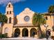 The Sharon L. Morse Performing Arts Center features Mediterranean architecture and a grand entrance at 840 Cortez Ave, The Villages, FL 32159