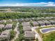 Aerial view of homes with mature trees and pond in a suburban neighborhood at 10852 Spider Lily Dr # S, Orlando, FL 32832