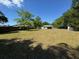 Open backyard with mature trees and fence creating a private outdoor space at 1433 Kingston Ave, Orlando, FL 32807