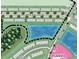 Community map view featuring home plots, water features, landscaping, and street names at 3133 Skyline Loop, Kissimmee, FL 34758