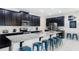 Modern kitchen featuring stainless steel appliances, a large island with seating, and sleek cabinetry at 9004 Sunshine Ridge Loop, Kissimmee, FL 34747