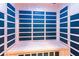 Interior view of wooden built-in sauna at 1 W Village Dr, Oviedo, FL 32765