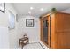 Sauna room with built-in wooden sauna at 1 W Village Dr, Oviedo, FL 32765