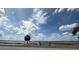 Scenic view of a calm body of water under a partly cloudy sky with a solitary palm tree at 12238 Still Meadow Dr, Clermont, FL 34711