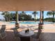 Inviting outdoor pool with ample seating and palm trees offers a relaxing resort-style experience at 1554 Corolla Ct, Reunion, FL 34747