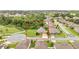 Areal view shows the house with well-maintained lawn, mature trees, and the quite neighborhood at 2724 Westyn Cove Ln, Ocoee, FL 34761