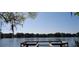 Scenic lake view from the wooden dock, surrounded by lush trees and clear skies at 3063 Ash Park Loop, Winter Park, FL 32792