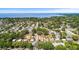 An aerial of the community showcasing beautiful homes and access to the bay at 335 W Bay St, Winter Garden, FL 34787