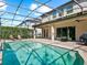 Lush backyard with a screened pool, inviting patio space, and seamless indoor-outdoor flow at 645 American Holly Pl, Oviedo, FL 32765