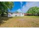 Spacious backyard features green grass, a view of the home's exterior, and a glimpse of neighboring properties at 73 Channing Ave, Orlando, FL 32811
