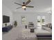 Beautifully staged living room featuring recessed lighting and neutral tones at 1030 Alabaster Way, Deltona, FL 32725
