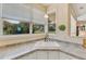 Well-lit kitchen sink area with a window view, adding charm to the cooking space at 203 Prestwick Dr, New Smyrna Beach, FL 32168