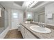 Bathroom featuring a shower, granite countertops, and neutral tile flooring at 222 Yarmouth Rd, Fern Park, FL 32730