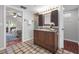 Bathroom with granite countertops, lots of lights, and shower at 222 Yarmouth Rd, Fern Park, FL 32730