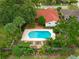 A pristine backyard pool surrounded by lush landscaping in a serene setting, perfect for relaxation at 222 Yarmouth Rd, Fern Park, FL 32730