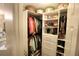 Spacious closet with built in shelving, drawers and ample storage space for clothes at 1669 Plum Branch Ter, The Villages, FL 32162
