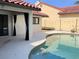 Pool featuring tiled edge, covered patio and view of backyard at 7808 The Esplanade Ct, Orlando, FL 32836