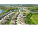 Scenic aerial view of a neighborhood with modern homes, lakes, and lush greenery at 13202 Spring Grove Way, Winter Garden, FL 34787