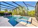 Sparkling screened-in pool with a spa and a serene view, a perfect oasis for relaxation and recreation at 13202 Spring Grove Way, Winter Garden, FL 34787