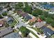 Aerial view of a quiet neighborhood, with mature trees and inviting curb appeal at 14021 King Sago Ct, Orlando, FL 32828