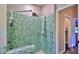 Bathroom showcasing a large glass shower enclosure with rain shower head fixture at 1845 Spruce Creek Blvd, Port Orange, FL 32128