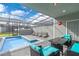 Relaxing screened-in pool area featuring comfortable lounge chairs and a stylish outdoor setting at 3966 Lana Ave, Davenport, FL 33897