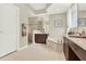 Well-appointed bathroom featuring a soaking tub, separate shower, and modern fixtures at 408 Almeria Ct, Winter Springs, FL 32708