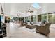 Large sunroom with seating, dining area, television, and beautiful outdoor views at 408 Almeria Ct, Winter Springs, FL 32708