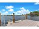 Dock on the lake featuring wooden posts, a ladder, and picturesque views of the calm waters at 49 Interlaken Rd, Orlando, FL 32804