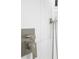 Modern shower faucet with waterfall shower head on marble wall at 49 Interlaken Rd, Orlando, FL 32804