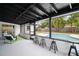 Screened-in lanai with bar seating overlooking the pool, perfect for outdoor entertaining and relaxation at 5334 Mary Ann Ln, Orlando, FL 32810