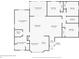 Detailed floor plan featuring a primary bedroom, screened lanai, dining room, living room and three additional bedrooms at 743 Lake Douglas Dr, Groveland, FL 34736