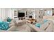 Cozy living room featuring comfortable seating, a fireplace, and a large entertainment center at 901 S Atlantic Ave # 3, Ormond Beach, FL 32176