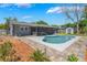 Relax in this backyard with a large pool, spa, and well-manicured landscaping at 610 Palomas Ave, Ocoee, FL 34761