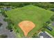 Aerial view of community baseball field and parking lot, surrounded by trees and greenery at 14717 Royal Poinciana Dr, Orlando, FL 32828