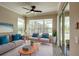 Bright living room with comfortable seating, a coffee table, and large windows overlooking the outdoor space at 611 San Raphael St, Kissimmee, FL 34759