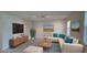 Stylish living room with modern decor, comfortable seating, and a large television for entertainment at 3043 Beaver Creek Dr, Kissimmee, FL 34746