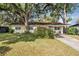Charming front yard featuring mature trees, and a well-maintained lawn, adding to the home's curb appeal at 112 E Coleman Cir, Sanford, FL 32773