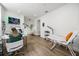 Bright salon space with manicure station, massage table, and hardwood floors at 1316 Lake Baldwin Ln, Orlando, FL 32814
