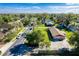 Aerial view showcasing the home's location within a neighborhood with tree-lined streets and green lawns at 1624 Bel Air Ave, Orlando, FL 32812