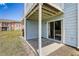 Patio with sliding glass doors and blue painted walls at 2028 Royal Bay Blvd # 85, Kissimmee, FL 34746