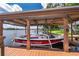 Covered boat dock with boat lift offers convenient boat storage at 5479 Baytowne Pl, Oviedo, FL 32765