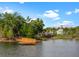 A wooden pier extending into a serene lake, with lush greenery and community homes in the backdrop at 921 Bradenville Ln, Winter Garden, FL 34787