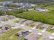 Birds eye view shows a neighborhood layout with lush landscaping, uniform homes, and a serene atmosphere at 1511 Lyonsdale Ln, Sanford, FL 32771