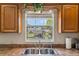 Kitchen sink with stainless steel, double basin, and natural light over-looking waterfront canal at 5208 Oakdale Rd, Haines City, FL 33844