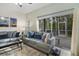 Bright living room with screened-in porch, comfortable seating, and decorative wall art at 8487 Crystal Cove Loop, Kissimmee, FL 34747