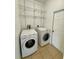 Convenient laundry room with washer, dryer, and shelving at 12101 Kendra Ct, Orlando, FL 32824