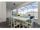 Covered outdoor patio with dining table and seating, perfect for entertaining or relaxing by the pool at 3413 Lilac, Davenport, FL 33897